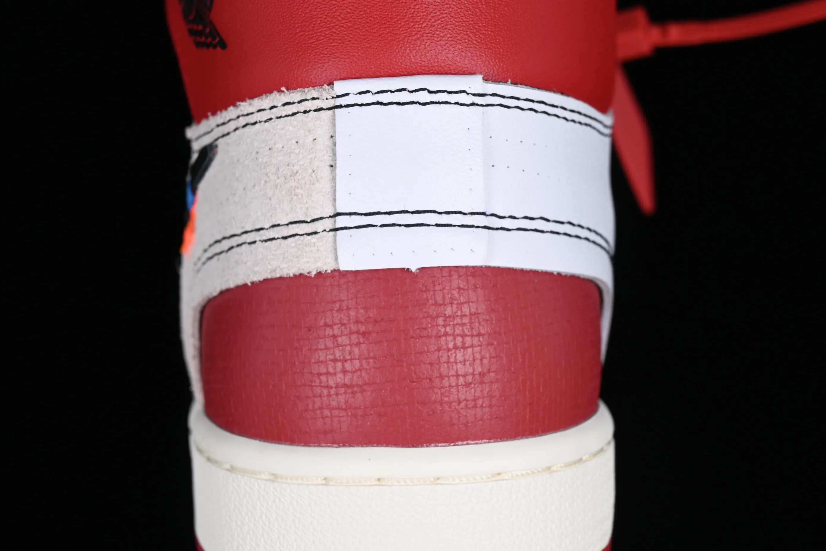 All categories Air Jordan Jordan series basketball shoes Air Jordan 1 High LJR version Off White x Air Jordan OW AJ1 Joe 1 joint white and red high-top basketball shoes AA3834-101